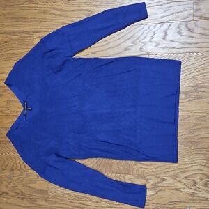 White House Black Market Purple Sweater Tunic Size L V-Neck Cashmere Blend